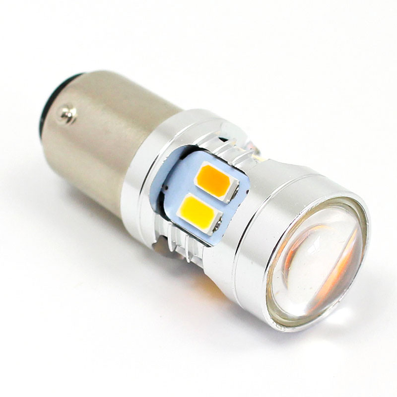 White & Amber 6V & 12V LED Combined Side & Indicator lamp - SBC BA15D fitting