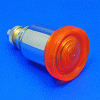 Indicator Lamp equivalent to Lucas type 582 - Chrome body, amber plastic lens