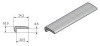 Aluminium strip - Rounded angle 21mm x 10mm